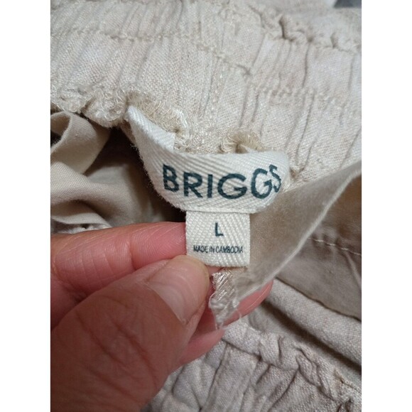 Briggs Women's Size Large  Linen Blend Pull-On Pants, Camel - Picture 5 of 13